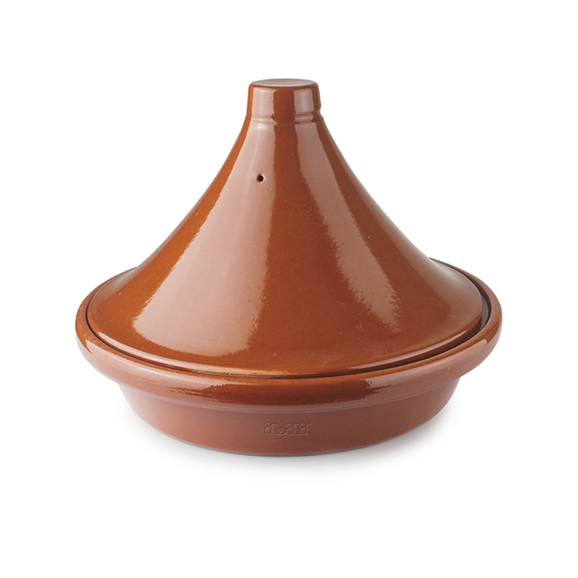 Tajine Barro Natural Esmaltado Castanho Ø32X23cm