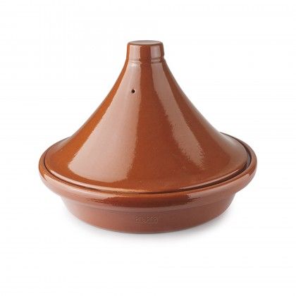 Tajine Barro Natural Esmaltado Castanho �32X23cm