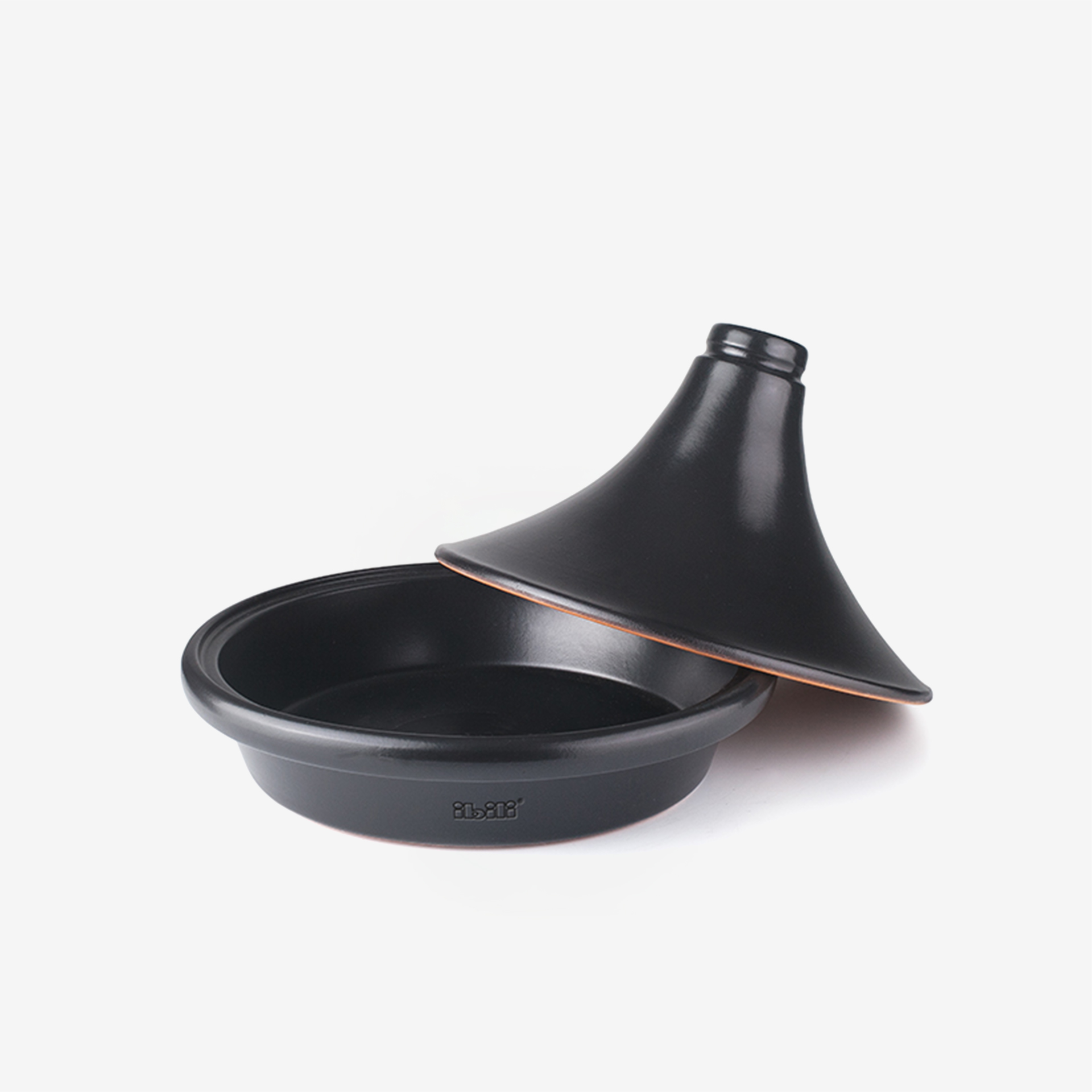 Tajine Barro Natural Esmaltado Preto Ø28X19cm
