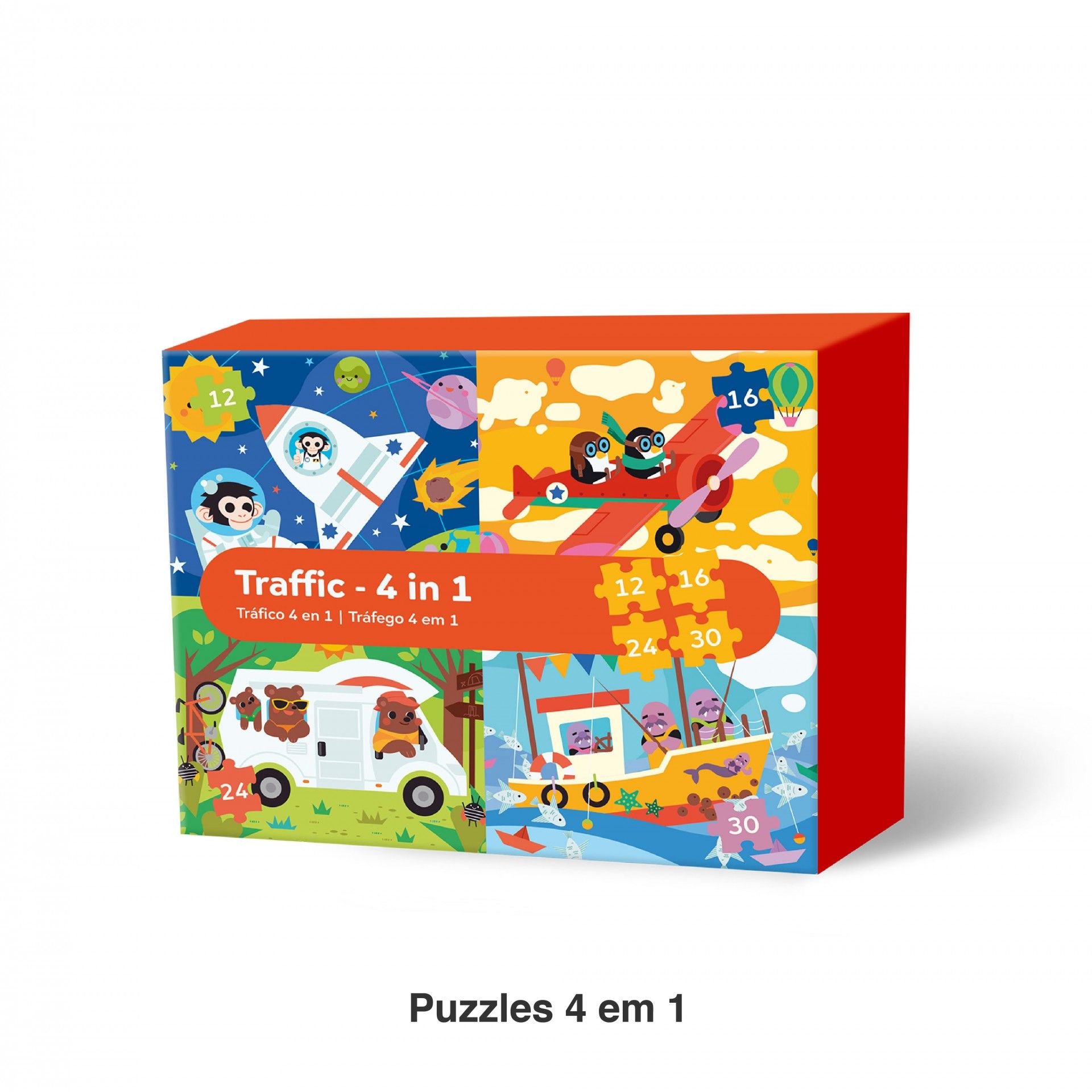 Puzzle 4 em 1 Veículos