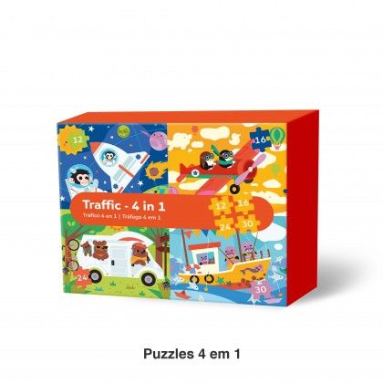 Puzzle 4 em 1 Veículos Puzzle 4 em 1 Veículos