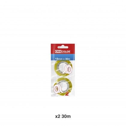 Rolo De Fita Cola Transparente 18mmX30m Pack 2 Rolo De Fita Cola Transparente 18mmX30m Pack 2