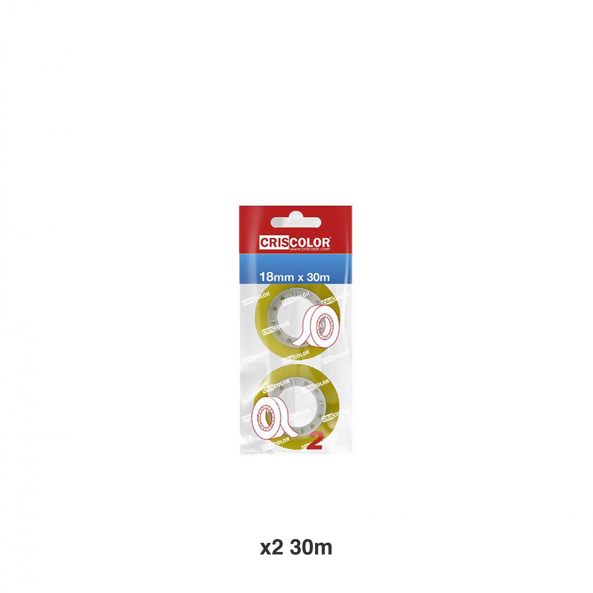 Rolo De Fita Cola Transparente 18mmX30m Pack 2