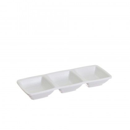 Porta Aperitivos 3 Divis�es Melamina Branco 21.2X7.8X2.8cm