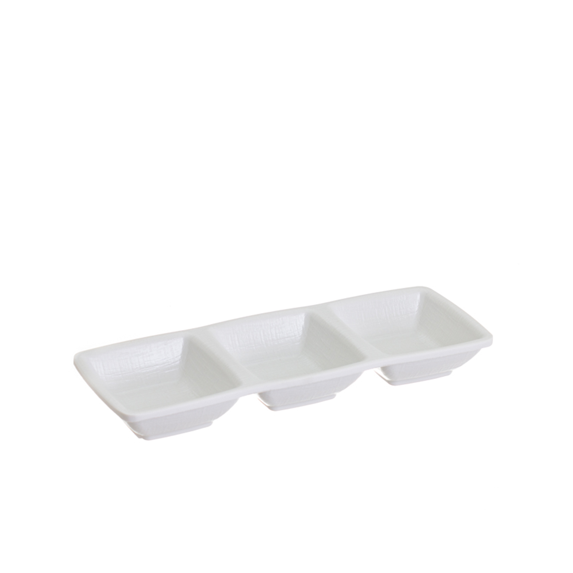 Porta Aperitivos 3 Divisões Melamina Branco 21.2X7.8X2.8cm