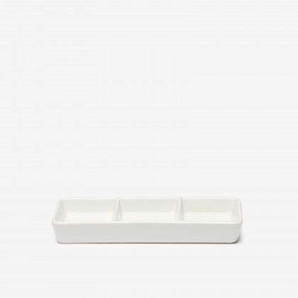 Porta Aperitivos 3 Divis�es Porcelana 18.5X7X2.5cm