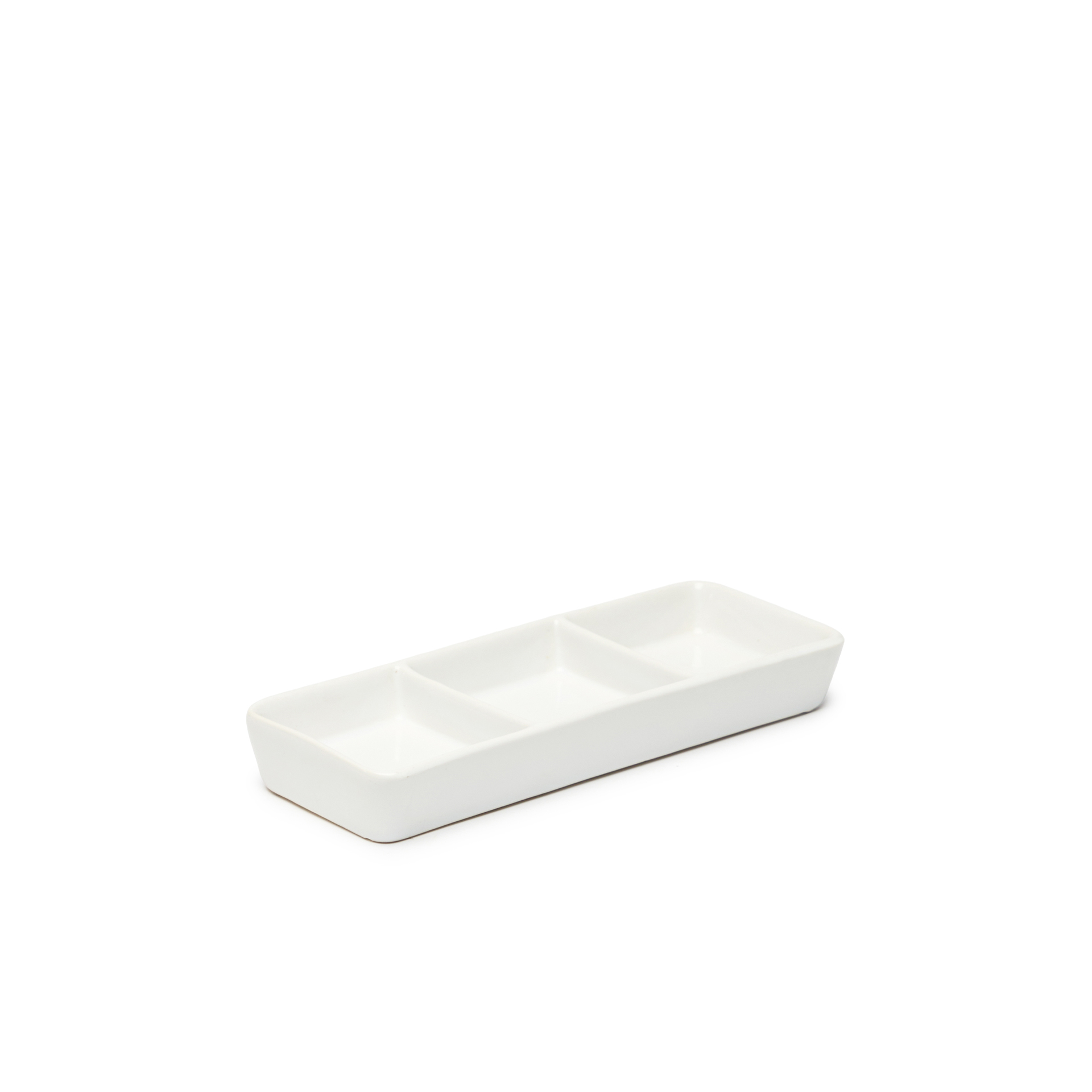 Porta Aperitivos 3 Divisões Porcelana 18.5X7X2.5cm