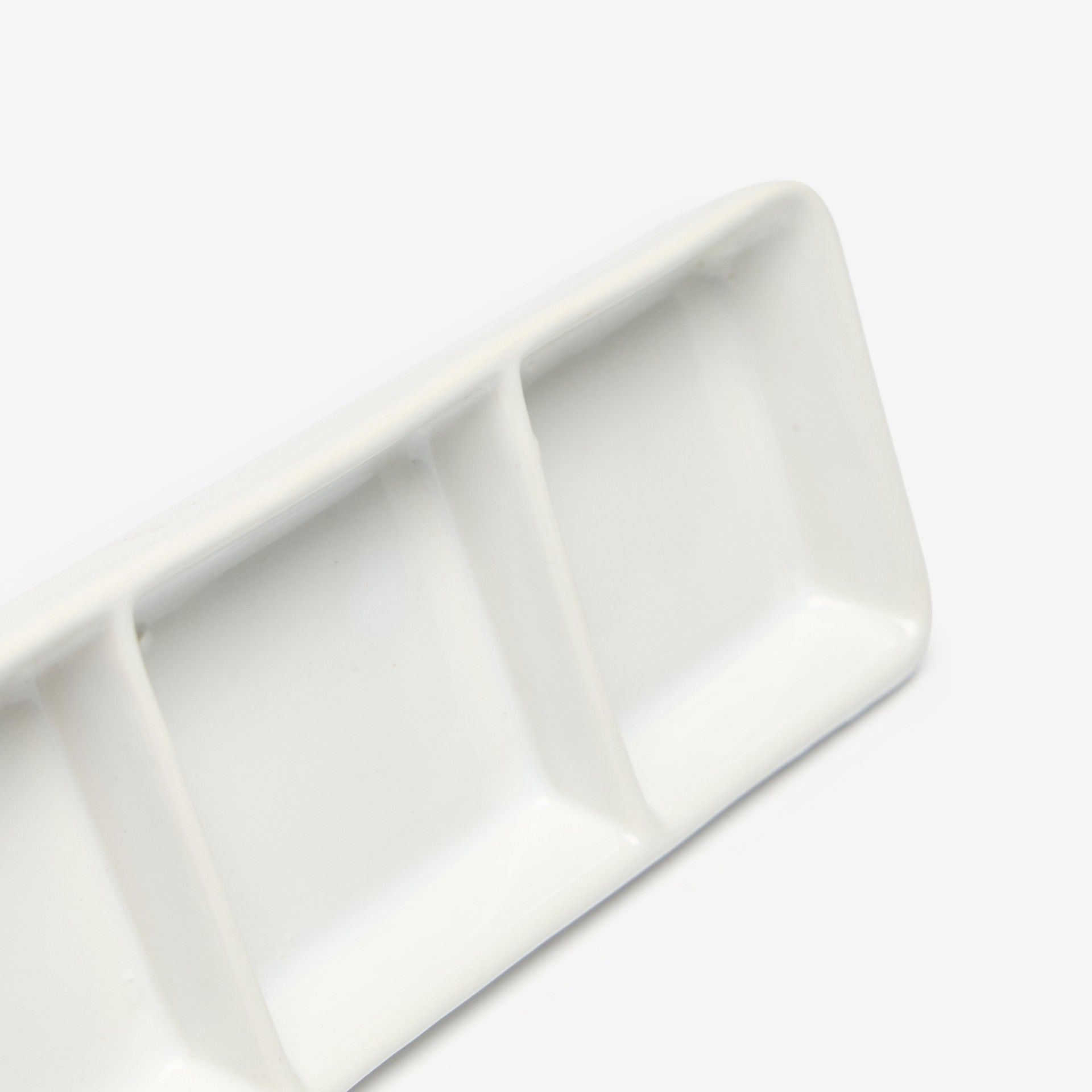 Porta Aperitivos 3 Divisões Porcelana 18.5X7X2.5cm