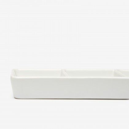 Porta Aperitivos 3 Divis�es Porcelana 18.5X7X2.5cm