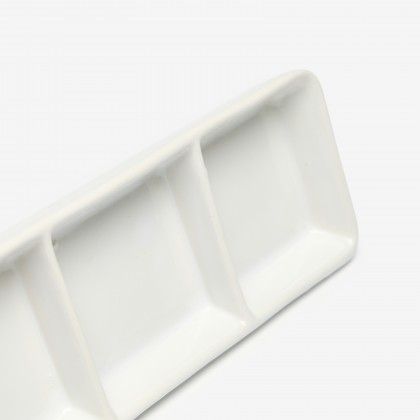 Porta Aperitivos 3 Divis�es Porcelana 18.5X7X2.5cm