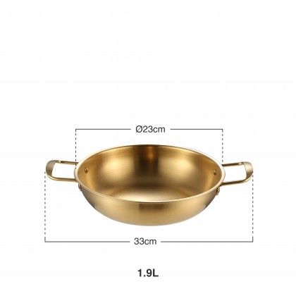 Frigideira 2 Asas Inox Dourado 1.9l Ø23X6.5cm Frigideira 2 Asas Inox Dourado 1.9l Ø23X6.5cm