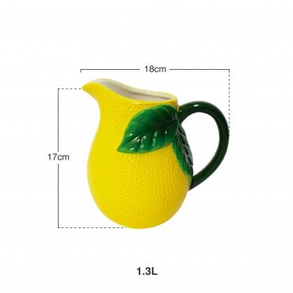 Jarro Ceramica Limão 1300Ml 18X13.5X17cm Jarro Ceramica Limão 1300Ml 18X13.5X17cm