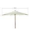 Guarda Sol Cabo Madeira Bege 250cm Guarda Sol Cabo Madeira Bege 250cm