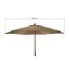 Guarda Sol Cabo Madeira Taupe 250cm Guarda Sol Cabo Madeira Taupe 250cm