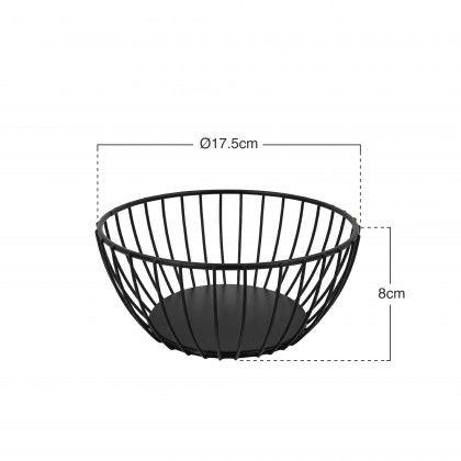 Cesto Multiusos Metal Preto �17.5X8cm