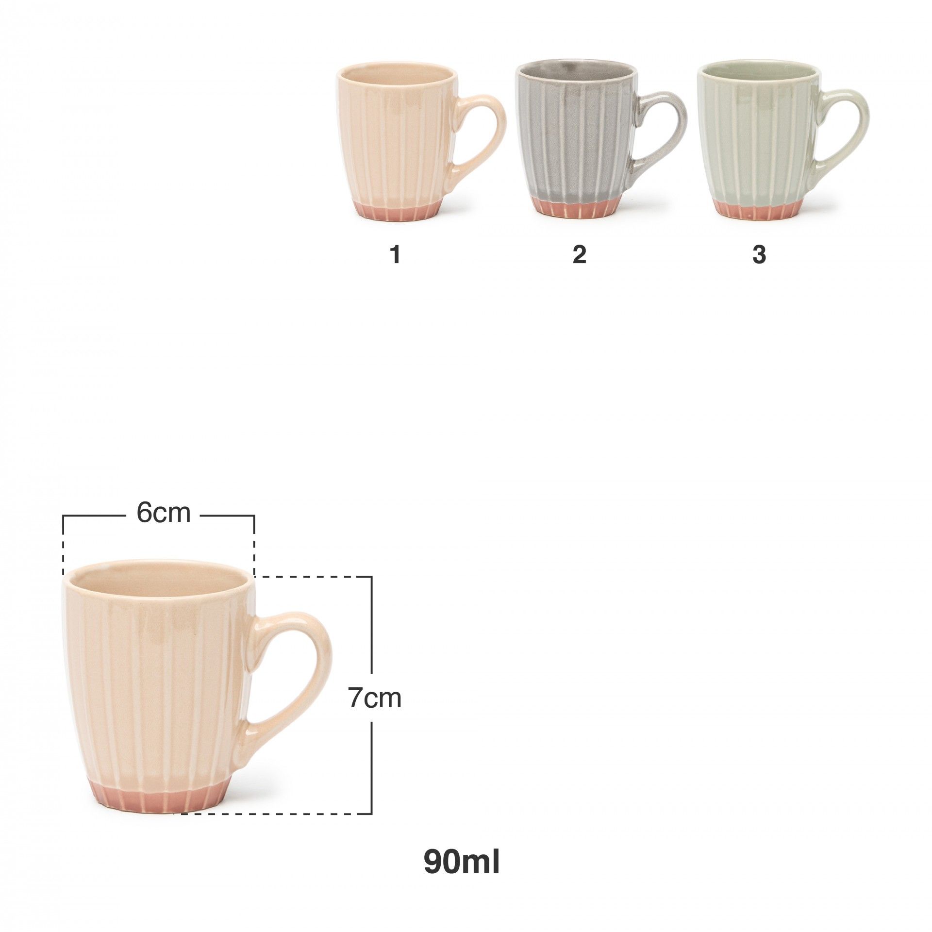Chavena Café Melody Sortida 90ml 6X7cm