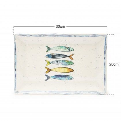 Travessa Melamina Sardinha 30X20cm Travessa Melamina Sardinha 30X20cm