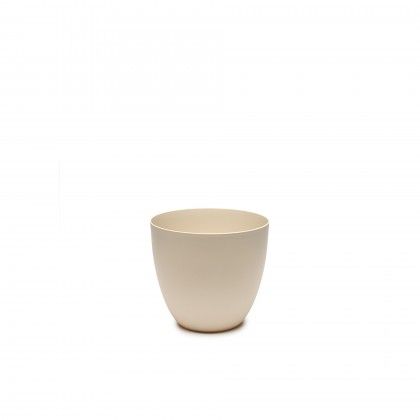 Vaso Plástico Tes Ecru Ø18X16cm Vaso Plástico Tes Ecru Ø18X16cm