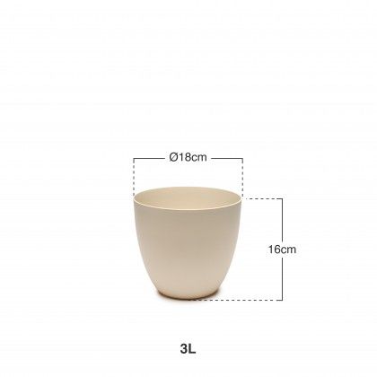 Vaso Plástico Tes Ecru Ø18X16cm Vaso Plástico Tes Ecru Ø18X16cm