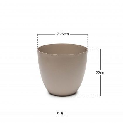 Vaso Pl�stico Tes Taupe �26X23cm