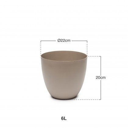 Vaso Plástico Tes Taupe Ø22X20cm Vaso Plástico Tes Taupe Ø22X20cm