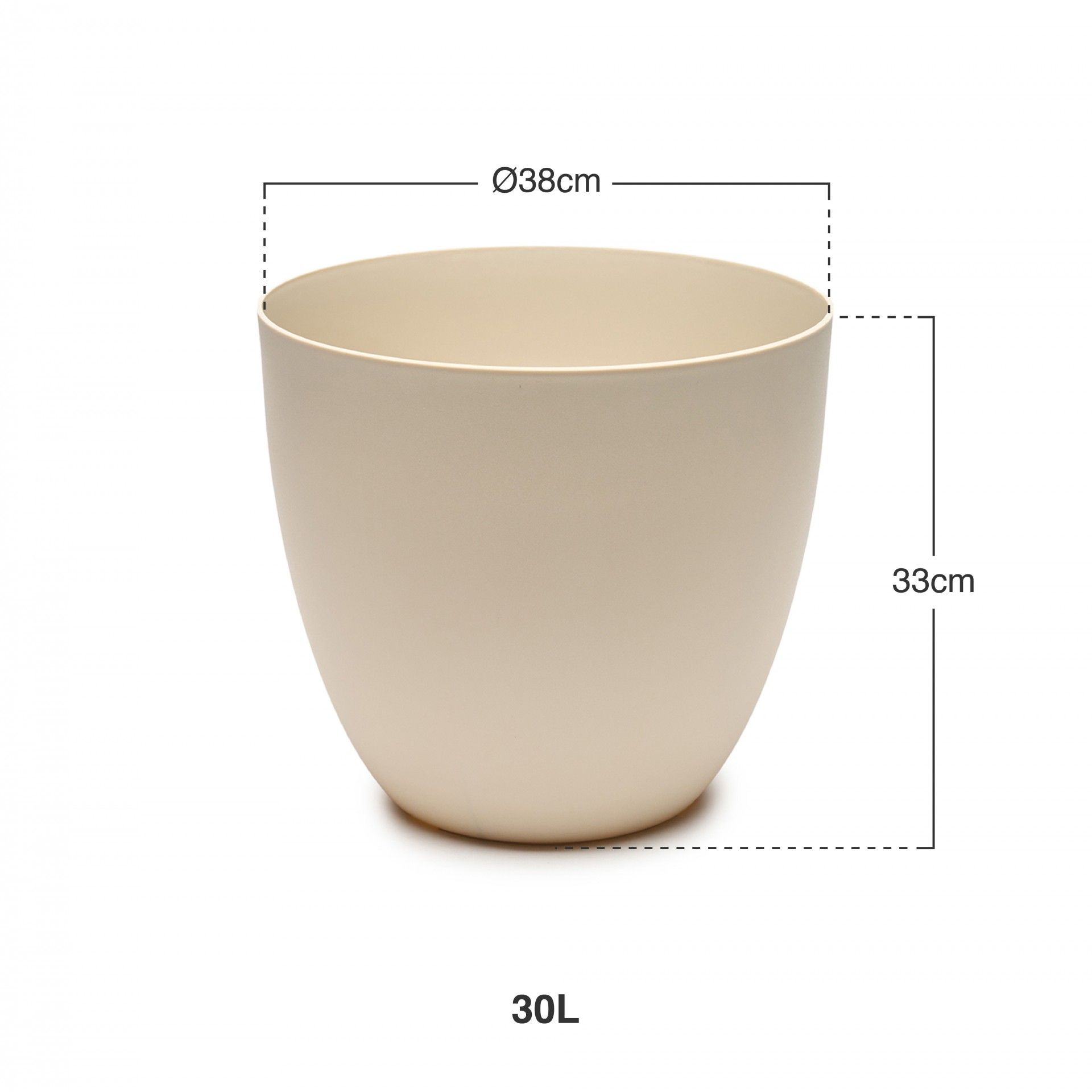 Vaso Plástico Tes Ecru Ø38X33cm