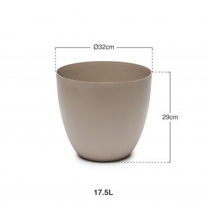 Vaso Plástico Tes Taupe Ø32X29cm Vaso Plástico Tes Taupe Ø32X29cm
