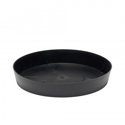 Prato Pl�stico Tes Redondo Preto �28x4.4cm