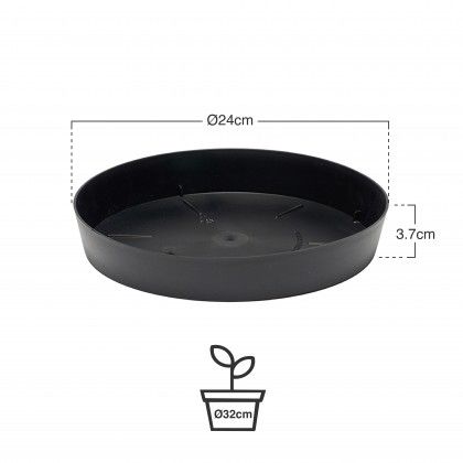 Prato Plastico Tes Redondo Preto Ø24x3.7cm Prato Plastico Tes Redondo Preto Ø24x3.7cm