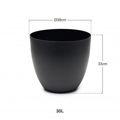 Vaso Plástico Tes Preto Ø38x33cm Vaso Plástico Tes Preto Ø38x33cm
