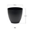 Vaso Plástico Tes Preto Ø38x33cm Vaso Plástico Tes Preto Ø38x33cm