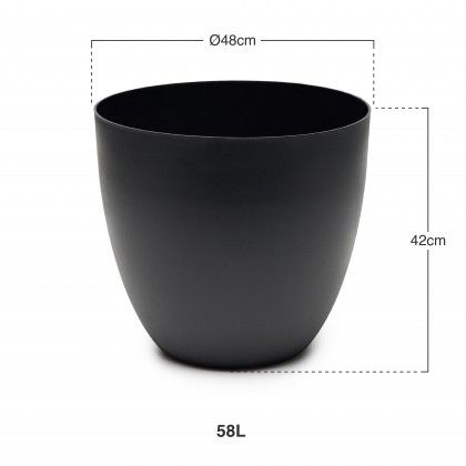 Vaso Pl�stico Tes Preto�48x42cm