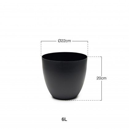 Vaso Plástico Tes Preto Ø22x20cm Vaso Plástico Tes Preto Ø22x20cm