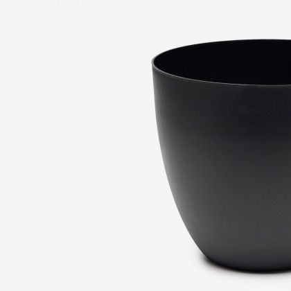 Vaso Plástico Tes Preto Ø22x20cm Vaso Plástico Tes Preto Ø22x20cm