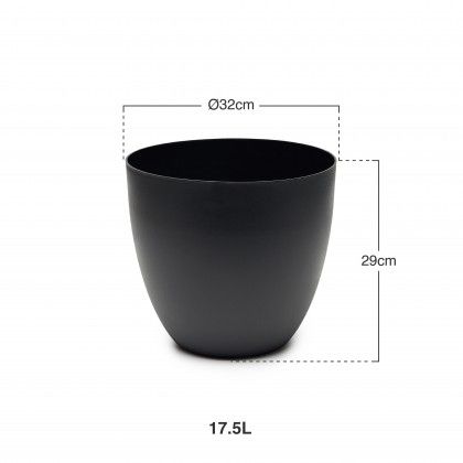 Vaso Plástico Tes Preto Ø32x29cm Vaso Plástico Tes Preto Ø32x29cm