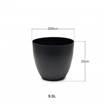 Vaso Pl�stico Tes Preto �26x23cm