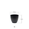 Vaso Plástico Tes Preto Ø18x16cm Vaso Plástico Tes Preto Ø18x16cm