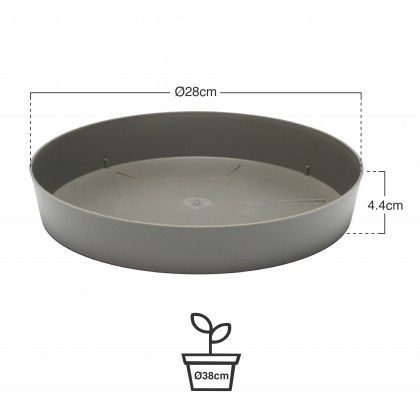 Tes Prato Plástico Redondo Antracite Ø28cm Tes Prato Plástico Redondo Antracite Ø28cm