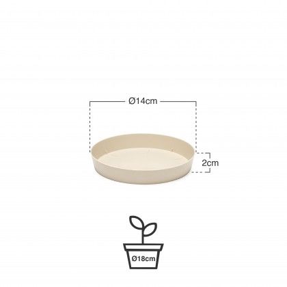 Prato Pl�stico Tes Redondo Cru �14x2cm