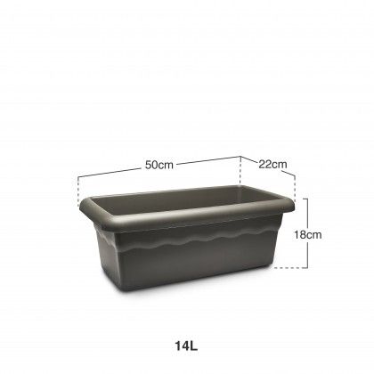 Floreira Terra Antracite 50X22cm Floreira Terra Antracite 50X22cm