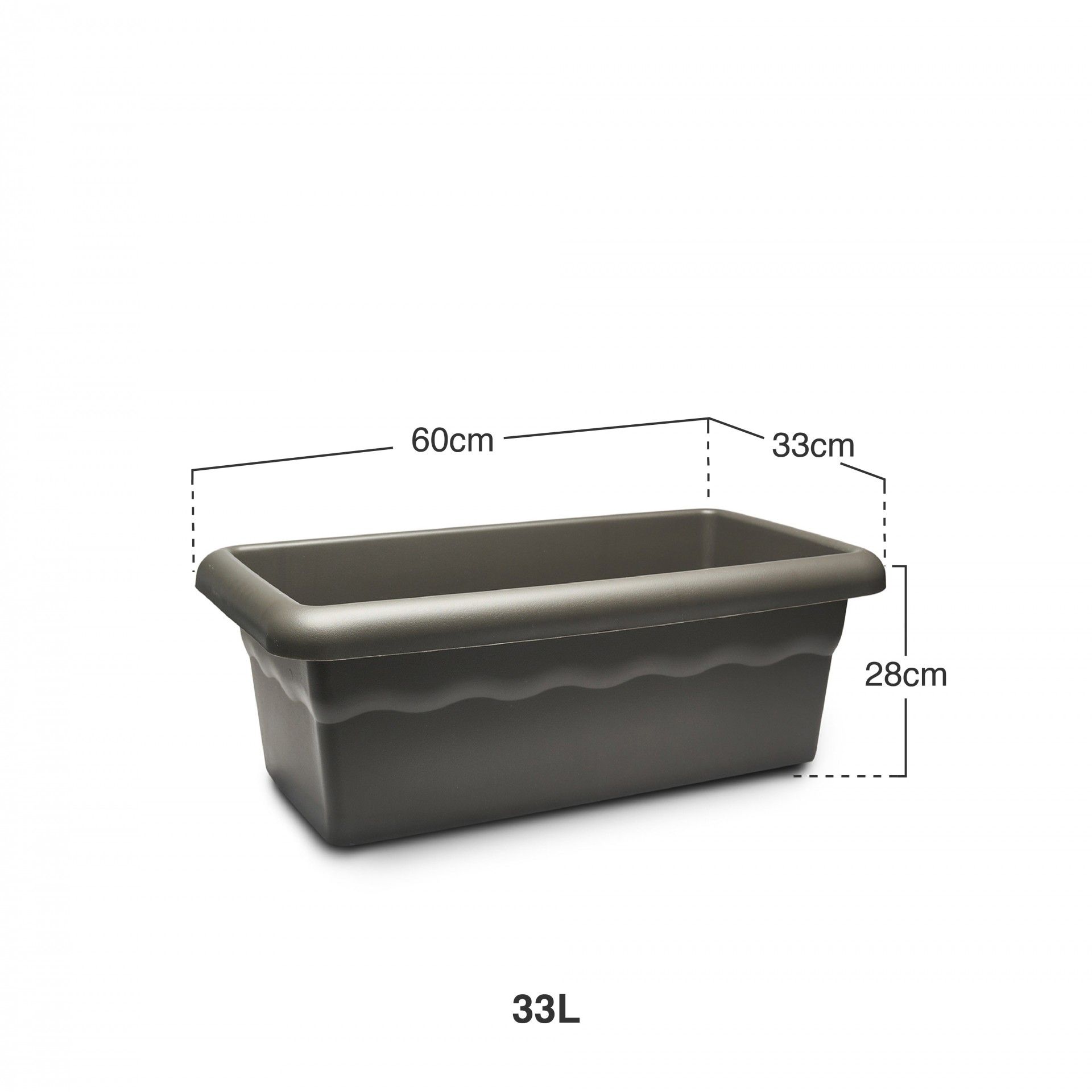 Floreira Terra Antracite 60X33cm