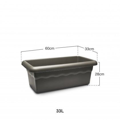 Floreira Terra Antracite 60X33cm Floreira Terra Antracite 60X33cm