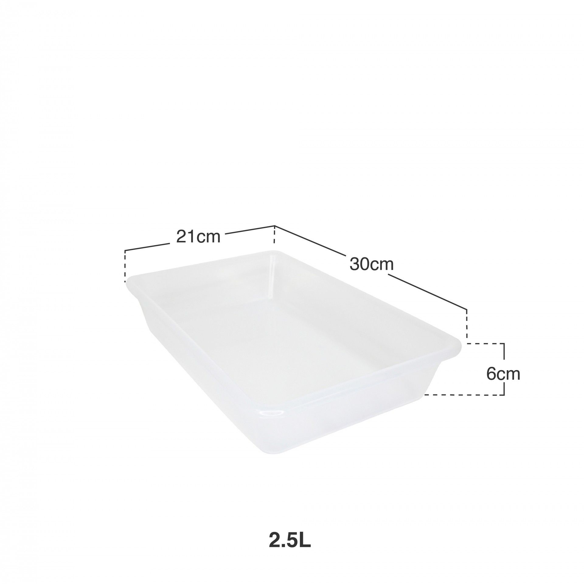 Bandeja Retangular Transparente 2.5l