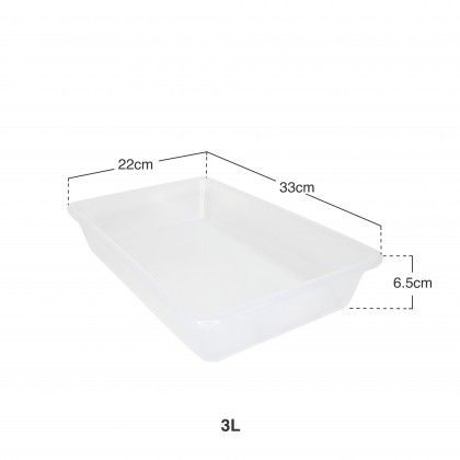 Bandeja Retangular Transparente 3l