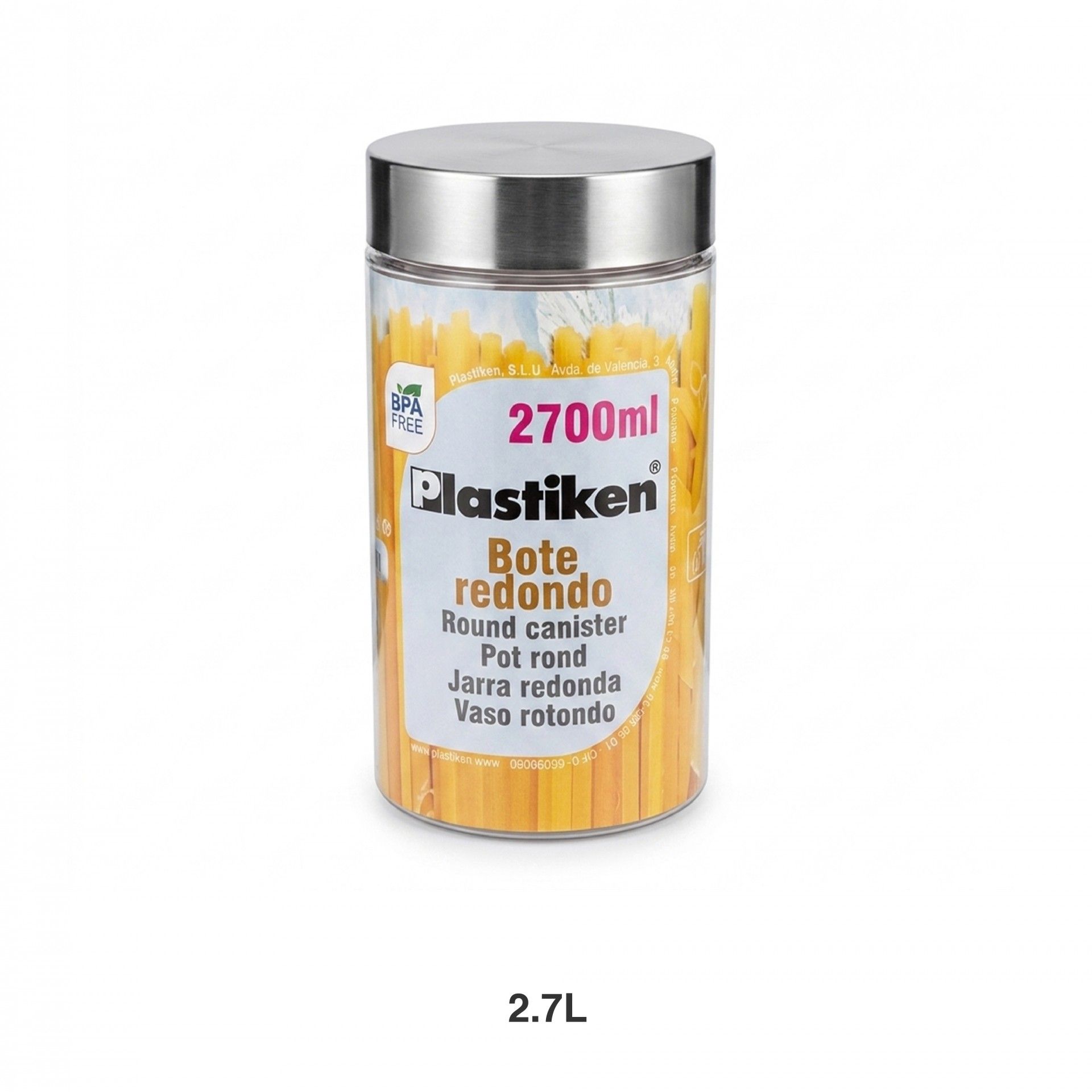 Frasco Cozinha Plástico Com Colher 2.7l