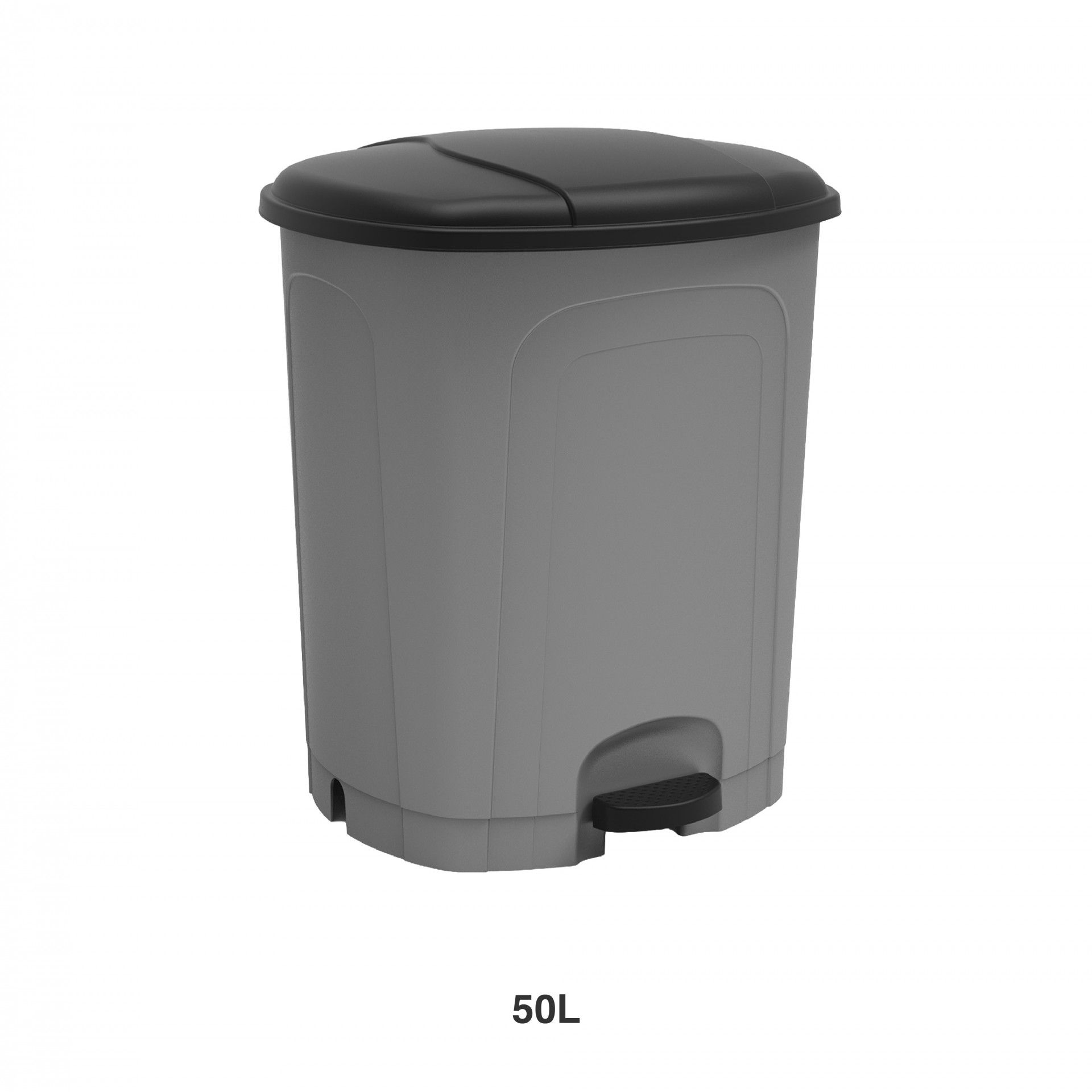 Balde Lixo Com Pedal Cinza 50l