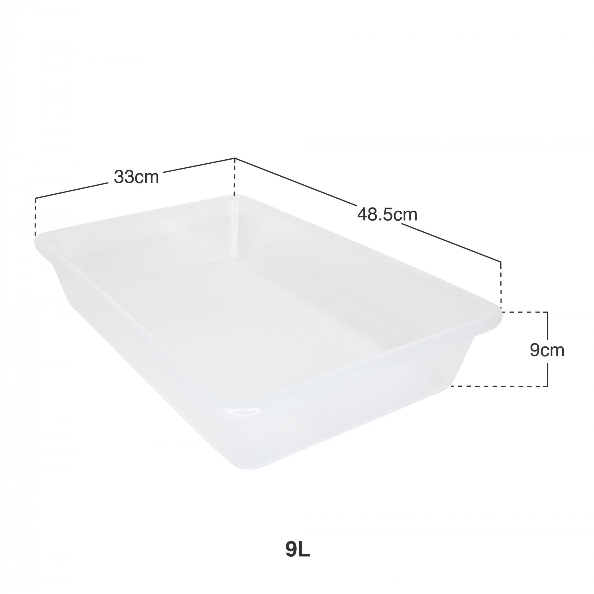 Bandeja Retangular Transparente 9l