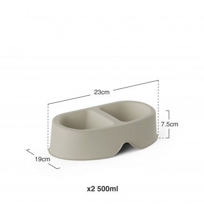 Comedouro Duplo Plástico 2X500ml 23X19X7.5cm Comedouro Duplo Plástico 2X500ml 23X19X7.5cm