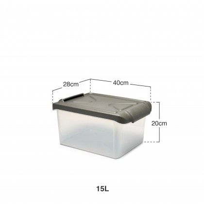 Caixa Arrumos Nature Antracite 15l 40X28X20cm Caixa Arrumos Nature Antracite 15l 40X28X20cm