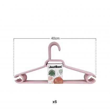 Cabide Pl�stico Rosa 40cm Pack 6